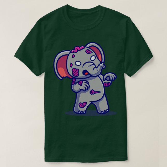 Camiseta Personalizado de Cute Elephant Zombie (Diseño del anverso)