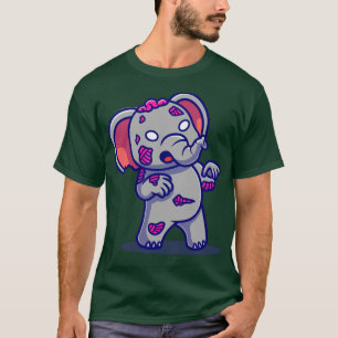 Camiseta Personalizado de Cute Elephant Zombie