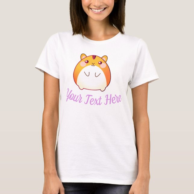Camiseta Personalizado de Cute Kawaii Hamster (Anverso)
