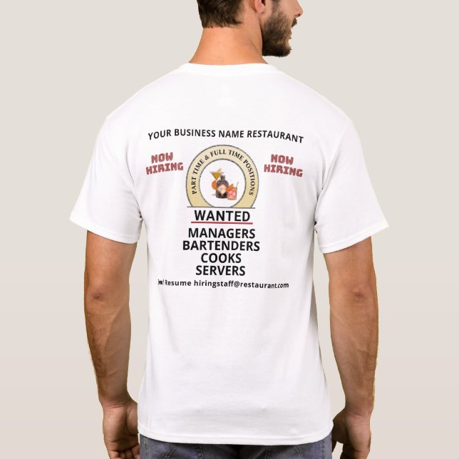 Camiseta Personalizado de  de empleados de la contratación  (Reverso)