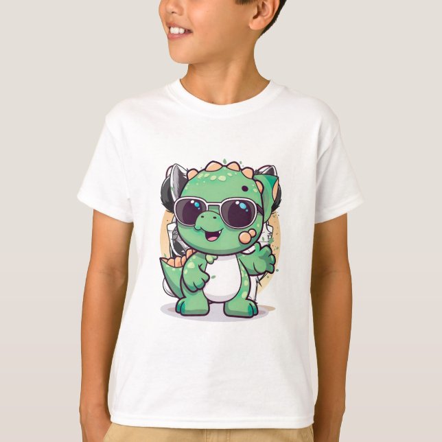 Camiseta Personalizado de dinosaurio lindo (Anverso)