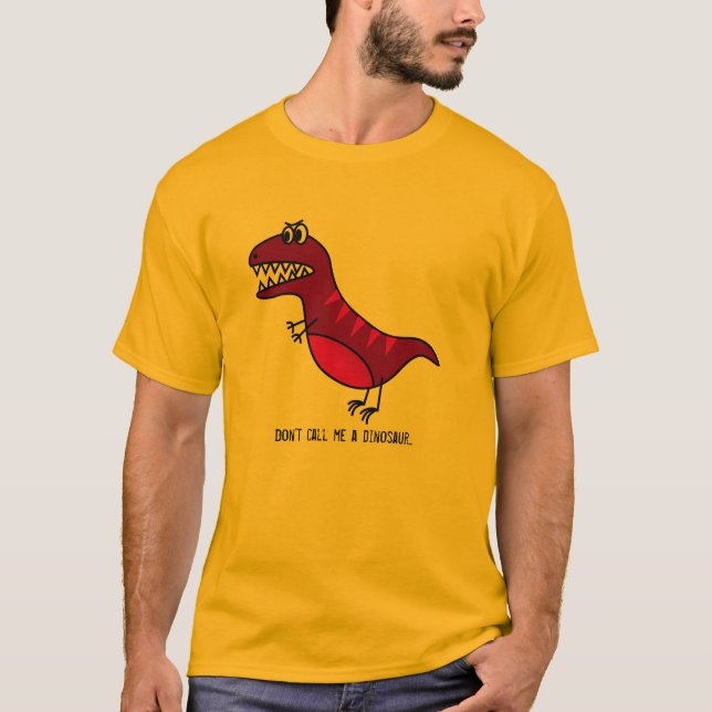 Camiseta Personalizado de dinosaurio morado y enojado con e (Anverso)
