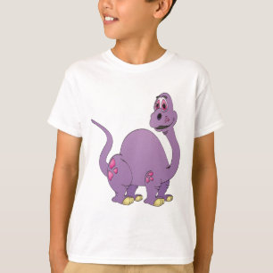 Camiseta Personalizado de dinosaurios morados de cuello lar