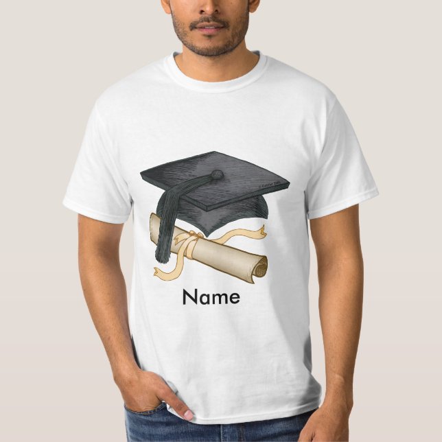 Camiseta Personalizado de Diploma Grad Cap (Anverso)