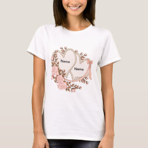 Camiseta Personalizado de dos corazones
