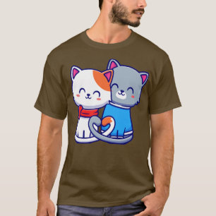 Camiseta Personalizado De Dos Gatos