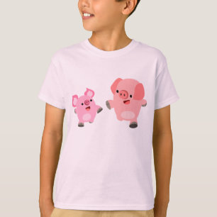 Camiseta Personalizado de ejecución suave Cerdos Niños Cami