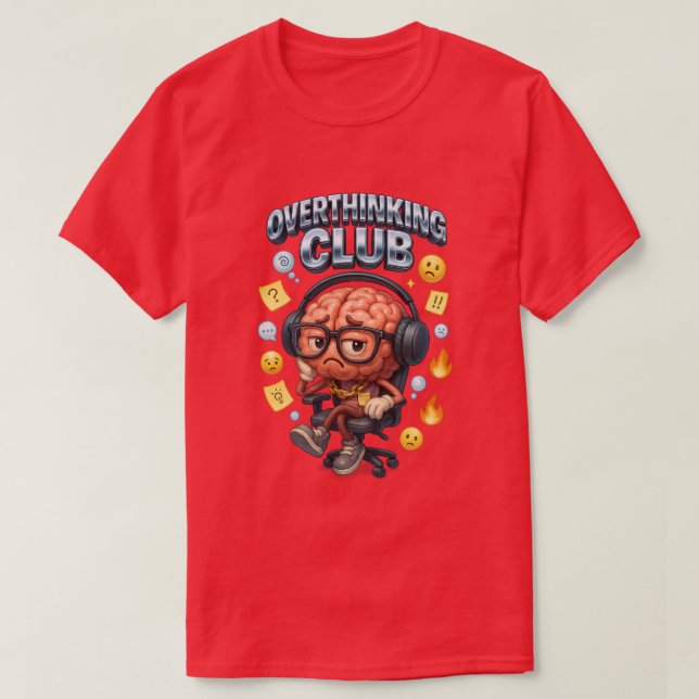 Camiseta Personalizado de Emoji cerebral divertida en Club (Diseño del anverso)