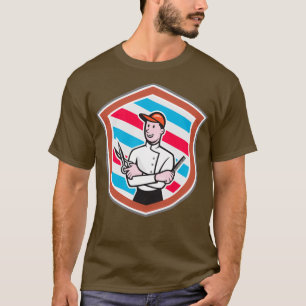 Camiseta Personalizado de Escudo de Comb de las tijeras de