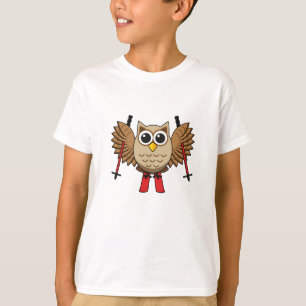 Camiseta Personalizado de esquiar de búho