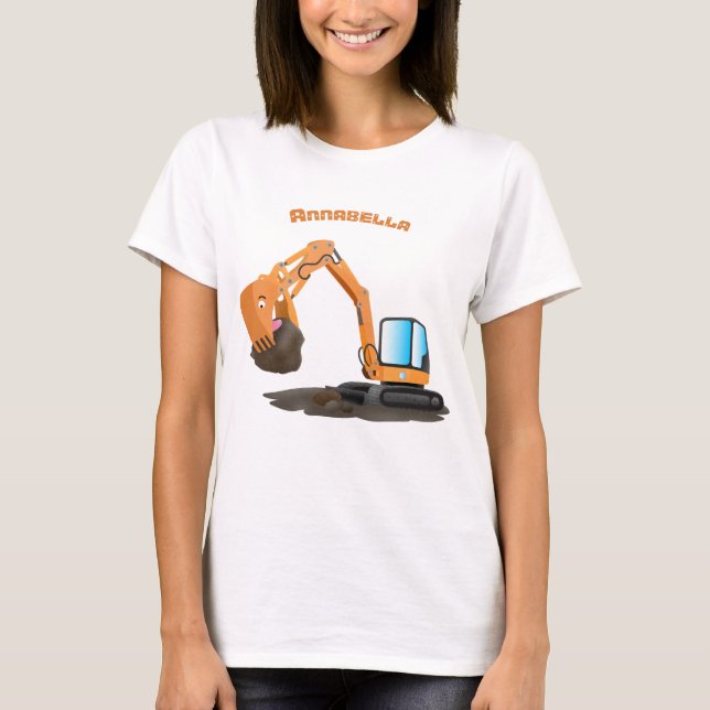 Camiseta Personalizado de excavadora de naranja cúpula (Anverso)