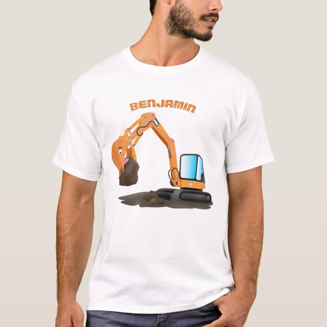 Camiseta Personalizado de excavadora de naranja cúpula (Anverso)