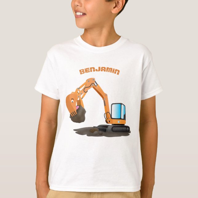 Camiseta Personalizado de excavadora de naranja cúpula (Anverso)