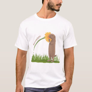 Camiseta Personalizado de flor de esnifado de perro de prad