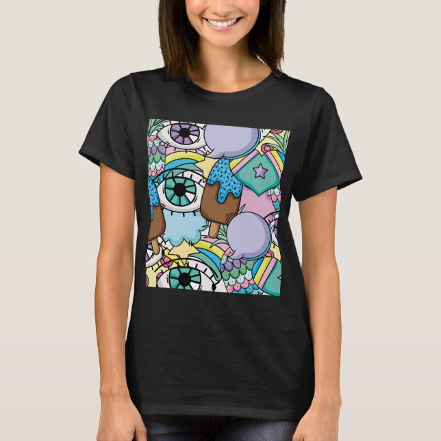 Camiseta Personalizado de fondo de arte pop (Anverso)