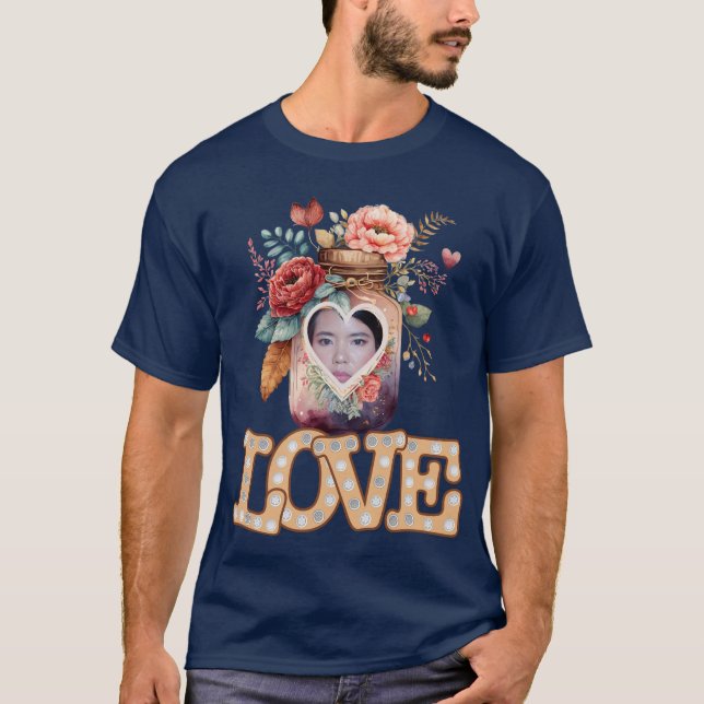 Camiseta Personalizado de forma de corazón afeminado-florid (Anverso)