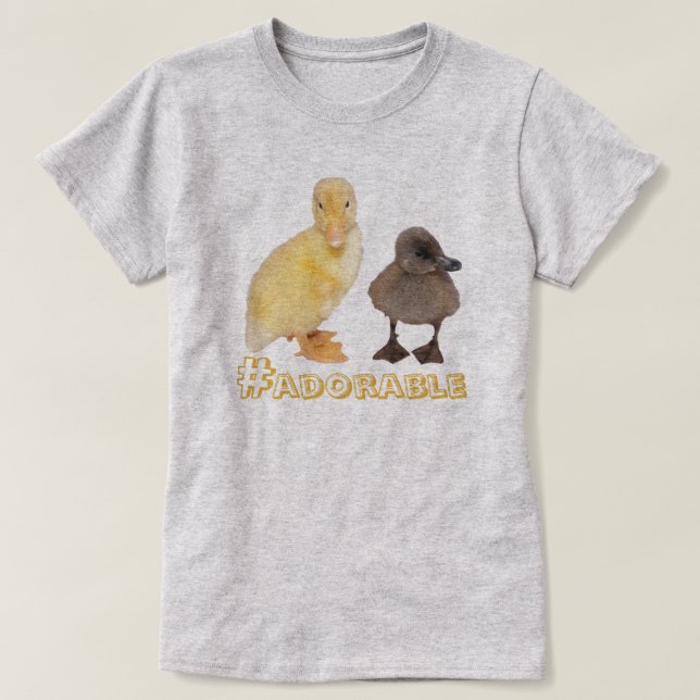 Camiseta Personalizado de fotos de adorables pollos amarill (Diseño del anverso)