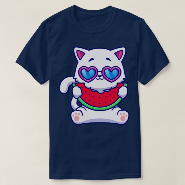 Camiseta Personalizado de fruta de la sandía que come un ga (Diseño del anverso)