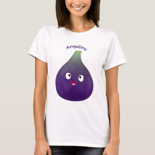 Camiseta Personalizado de fruta púrpura feliz