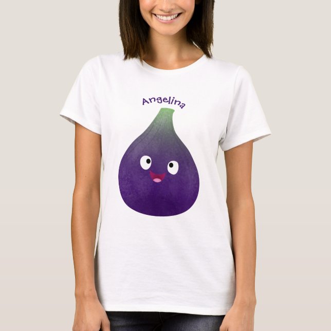 Camiseta Personalizado de fruta púrpura feliz (Anverso)