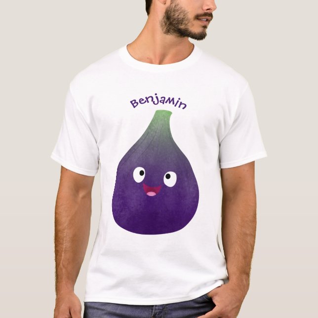 Camiseta Personalizado de fruta púrpura feliz (Anverso)