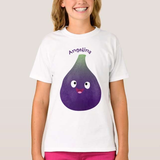 Camiseta Personalizado de fruta púrpura feliz (Anverso)