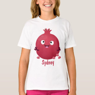 Camiseta Personalizado de frutas pomegranadas alegres