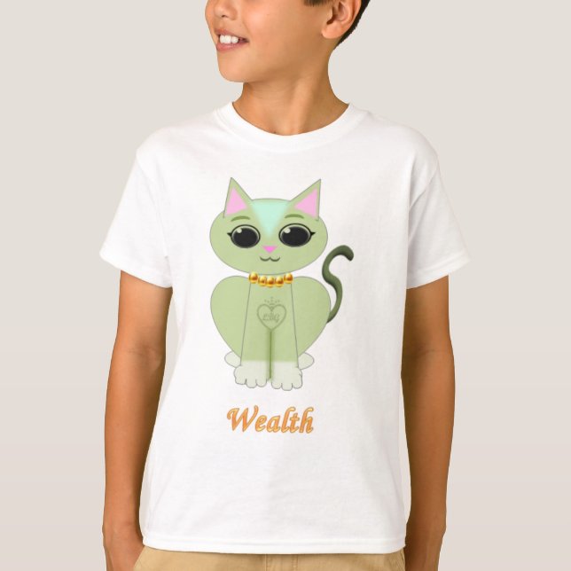 Camiseta Personalizado de gatito verde (Anverso)