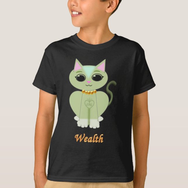 Camiseta Personalizado de gatito verde (Anverso)