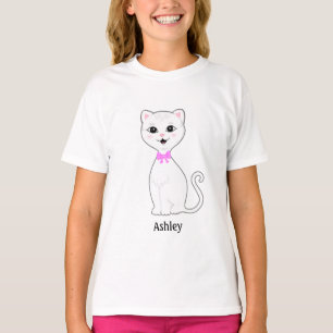 Camiseta Personalizado de gato blanco