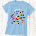 Camiseta Personalizado de gato bonito<br><div class="desc">Un patrón divertido de muchos adorables gatos gatitos. Cambie el nombre a personalizar. Arte original de Nic Squirrell.</div>