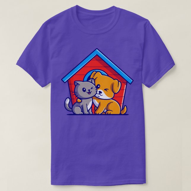 Camiseta Personalizado De Gato Y Perro Cuto1 (Diseño del anverso)