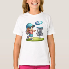 Camiseta Personalizado de golf Cute Little Girl Disk