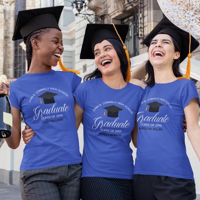 Camiseta Personalizado de Graduación Azul Graduada Mujeres (Subido por el creador)