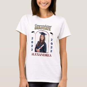 Camiseta Personalizado de Graduación de Foto Graduada Feli