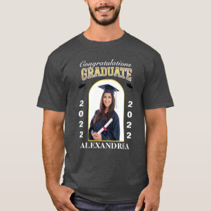 Camiseta Personalizado de Graduación de Foto Graduada Feli