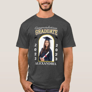 Camiseta Personalizado de Graduación de Foto Graduada Felic