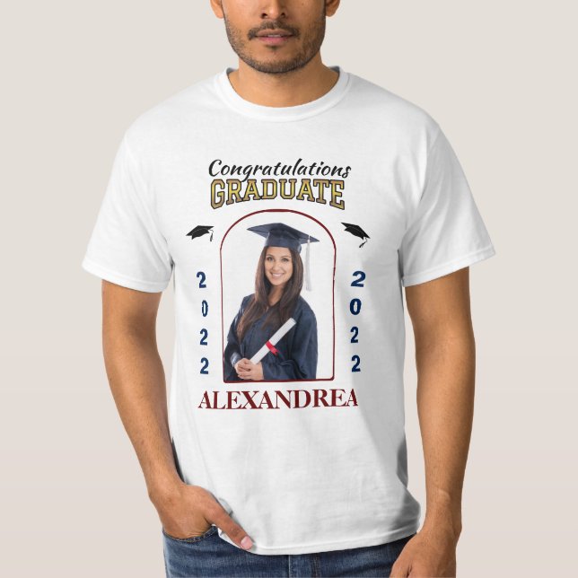 Camiseta Personalizado de Graduación de Foto Graduada Felic (Anverso)