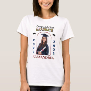 Camiseta Personalizado de Graduación de Foto Graduada Felic