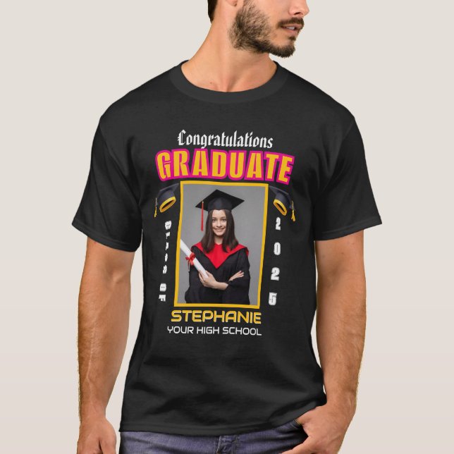 Camiseta Personalizado de Graduación de Foto Graduada Felic (Anverso)