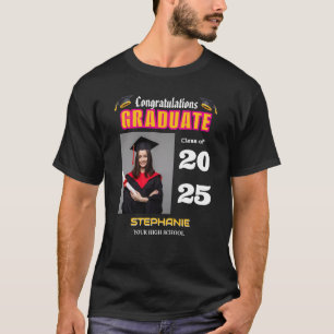 Camiseta Personalizado de Graduación de Foto Graduada Felic