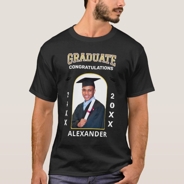 Camiseta Personalizado de Graduación de Foto Graduada Felic (Anverso)