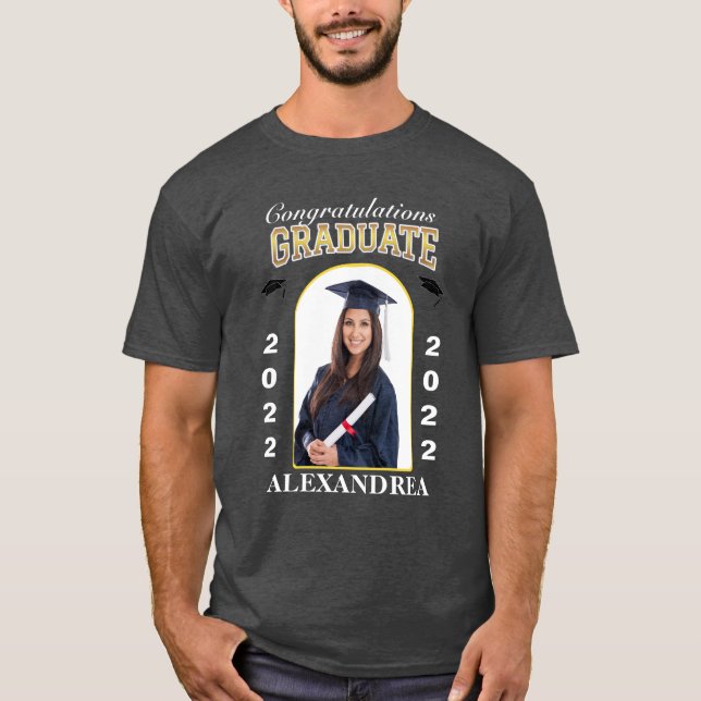 Camiseta Personalizado de Graduación de Foto Graduada Felic (Anverso)
