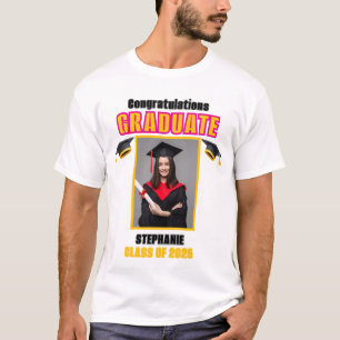 Camiseta Personalizado de Graduación de Foto Graduada Felic