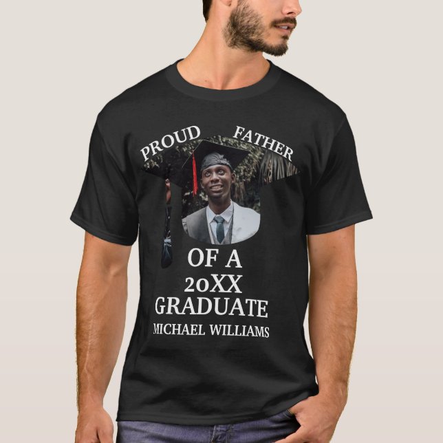 Camiseta Personalizado de graduación foto de tassel padre o (Anverso)