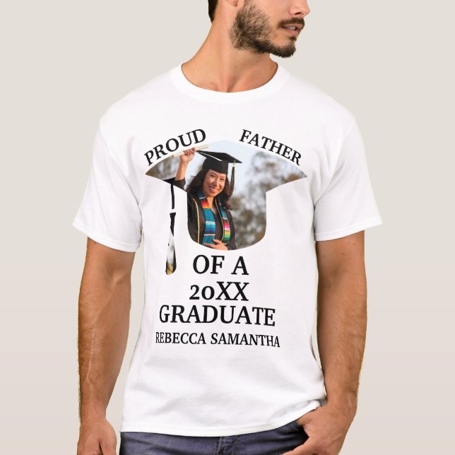 Camiseta Personalizado de graduación gorra tassel foto padr (Anverso)
