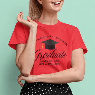 Camiseta Personalizado de Graduación Roja Graduada de la Es