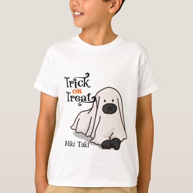 Camiseta Personalizado de Halloween Fantasma divertida de p (Anverso)
