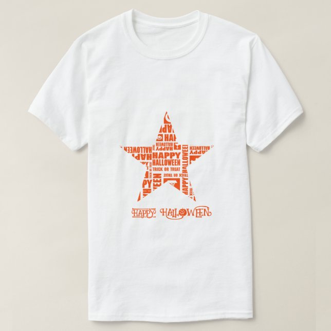 Camiseta Personalizado de Halloween Guay Naranja de tipogra (Diseño del anverso)