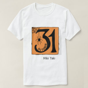 Camiseta Personalizado de Halloween Naranja divertido